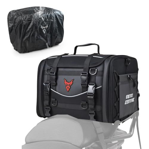 MIGHTYDUTY バイク シートバッグ 大容量 45-60L 拡張機能 防水 バイク用 ツーリングバッグ 反射テープ付き 多機能 ショルダーストラップ付き 固定ベルト アウトドア キャンプts 162d4ae4