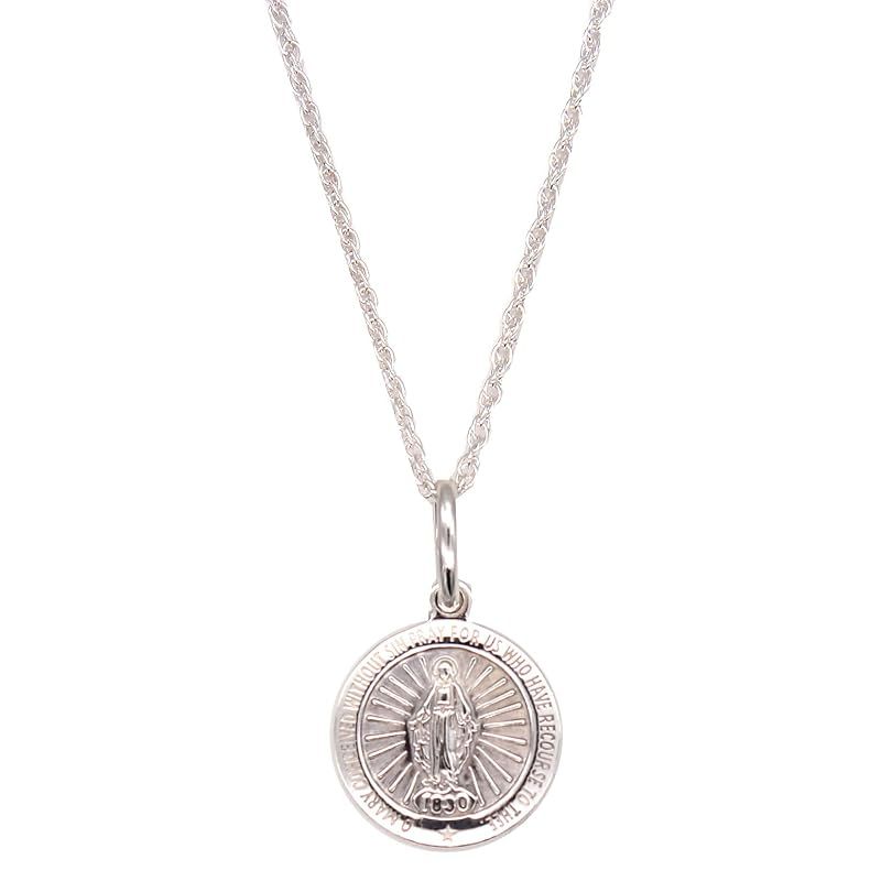 [ジュエリーショップエム] シルバー925 メンズ レディース ネックレス マリア コイン メダイ チェーン ペンダント アクセサリー 純銀 日本製 svm1