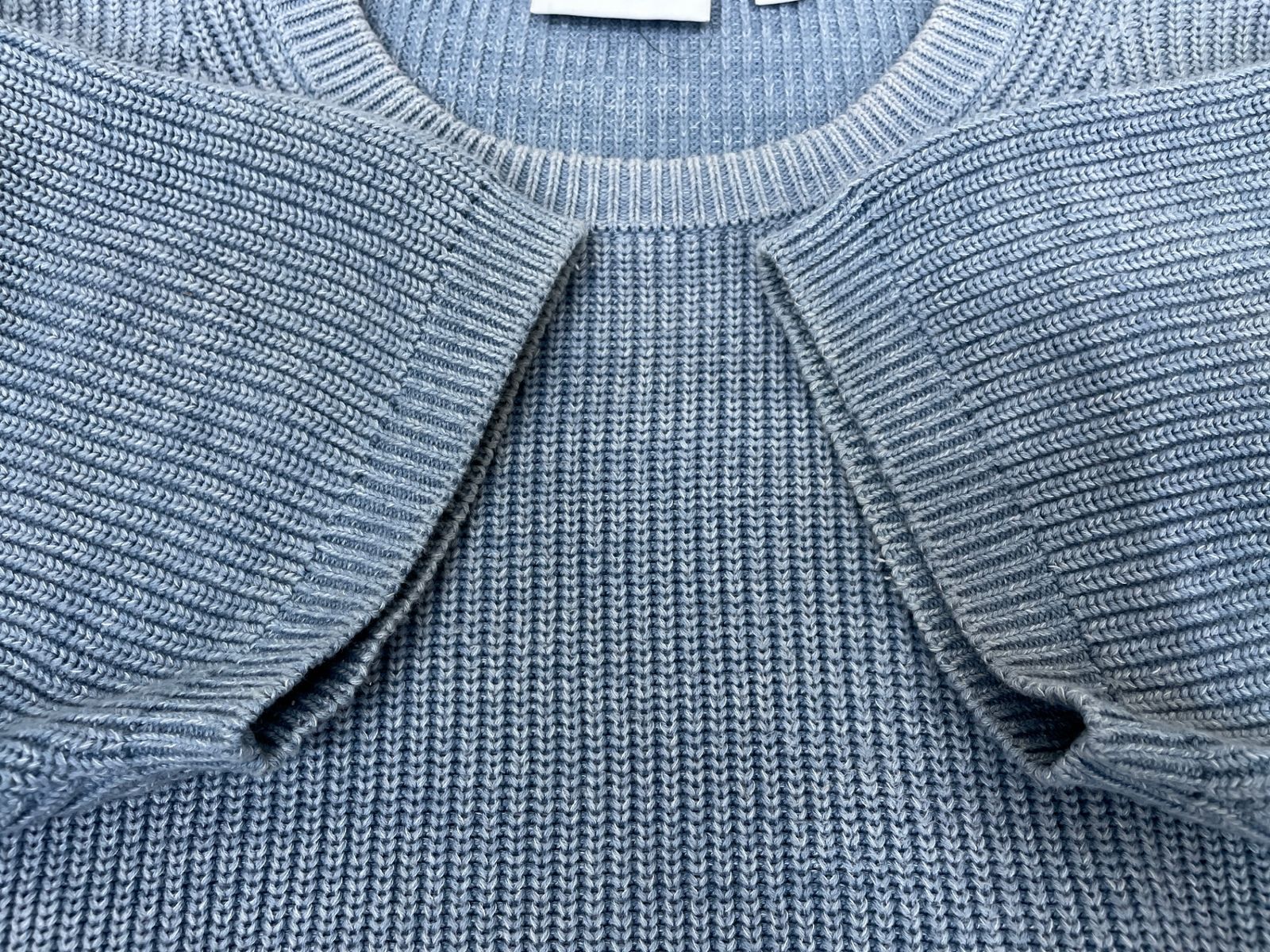LACOSTE (ラコステ) サマーニット 半袖 ワンポイントロゴ M ブルー