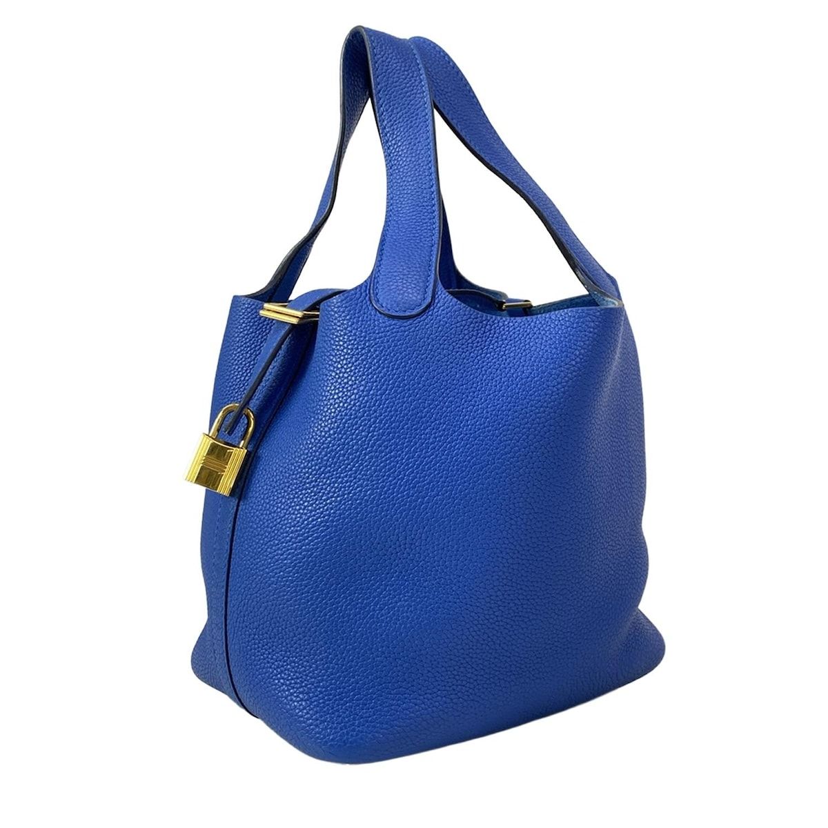 HERMES(エルメス) ハンドバッグ ピコタンロックPM ディープブルー ゴールド金具