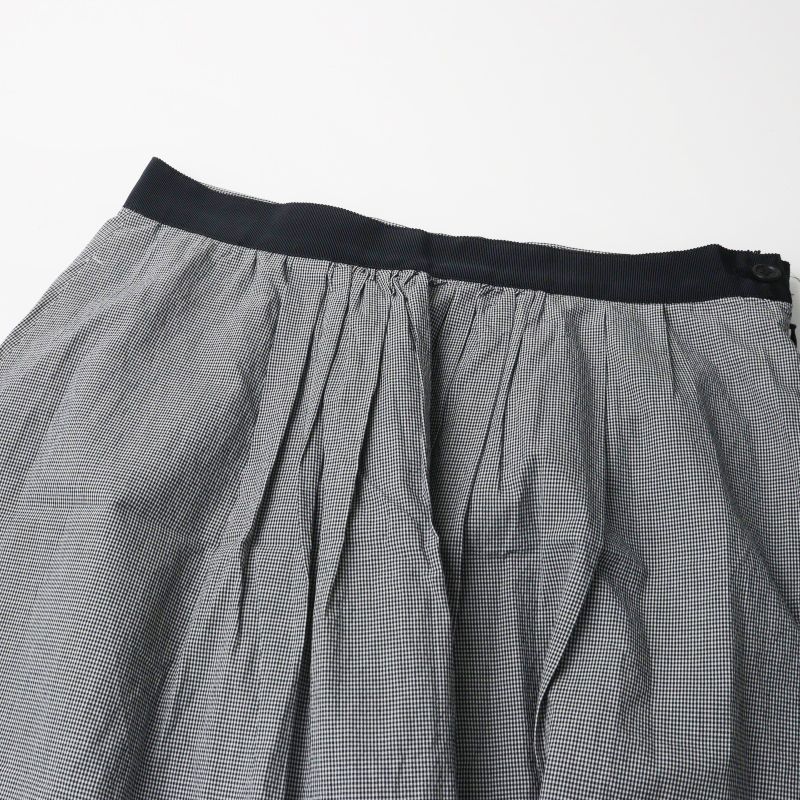Archive MARGARET HOWELL MICRO GINGHAM flared skirt gray 3