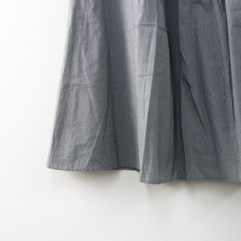 Archive MARGARET HOWELL MICRO GINGHAM flared skirt gray 3