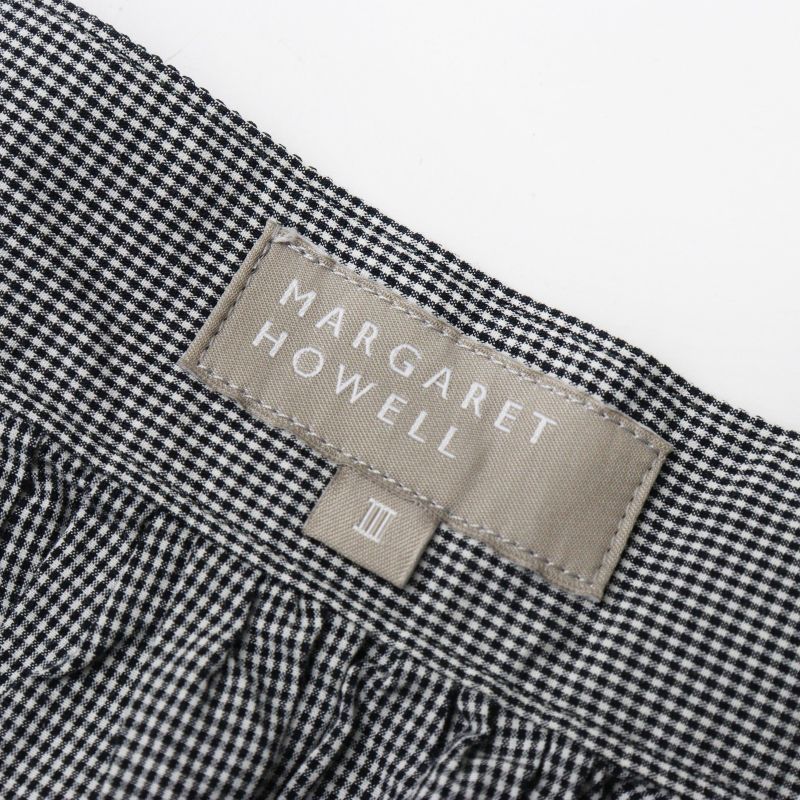Archive MARGARET HOWELL MICRO GINGHAM flared skirt gray 3