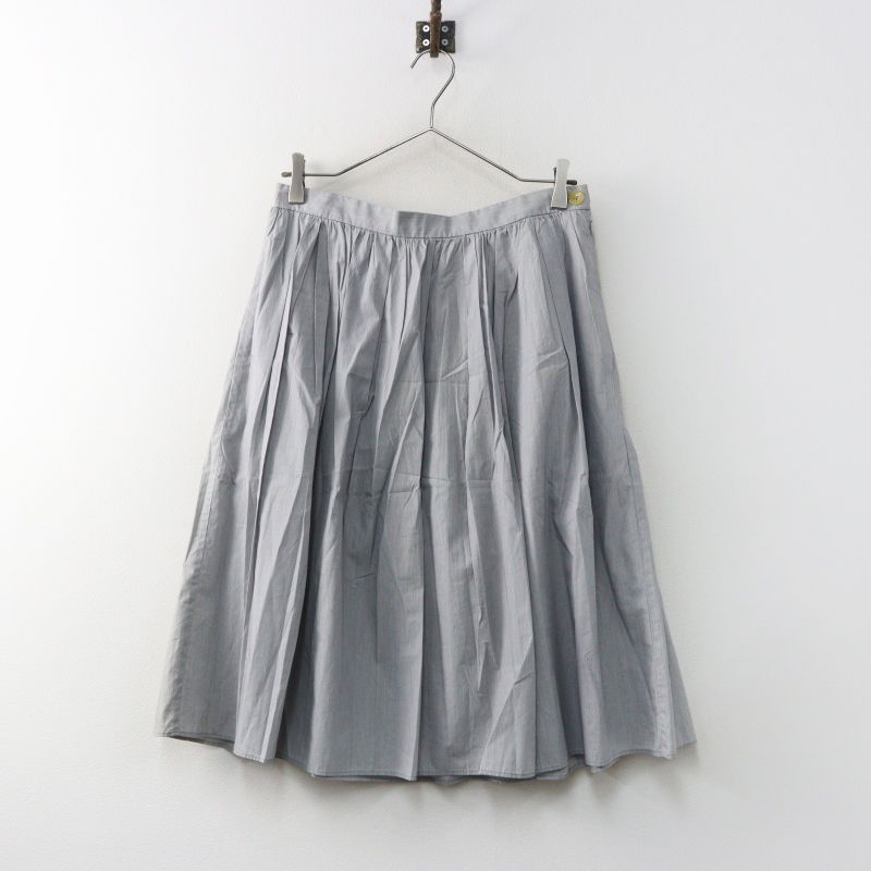 マーガレットハウエルのフレアスカート Archive MARGARET HOWELL cotton gather flared skirt gray 3