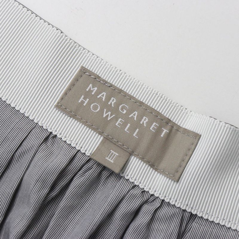 Archive MARGARET HOWELL cotton gather flared skirt gray 3