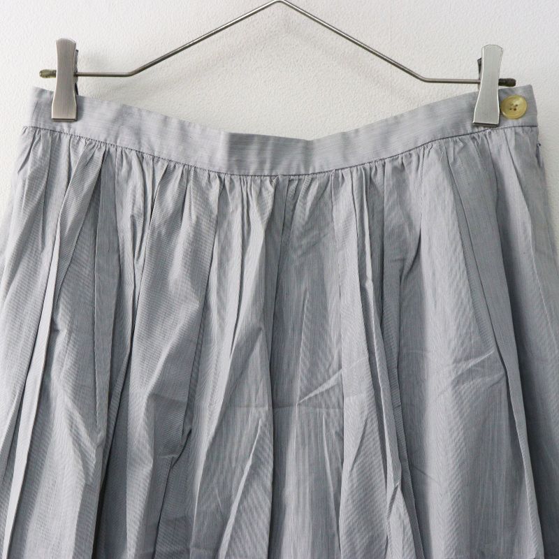 Archive MARGARET HOWELL cotton gather flared skirt gray 3