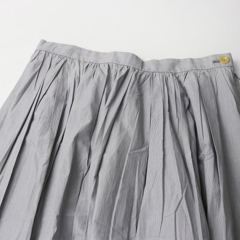Archive MARGARET HOWELL cotton gather flared skirt gray 3