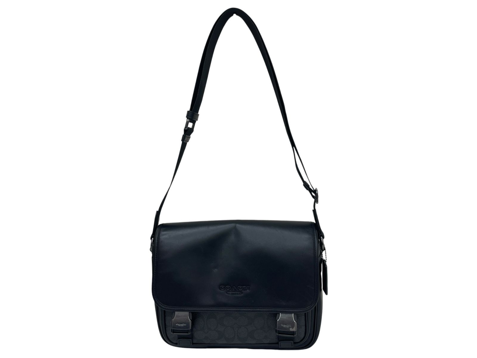 COACH (コーチ) シグネチャー キャンバス ショルダーバッグ メッセンジャーバッグ CT716 ブラック ウィメンズ/028