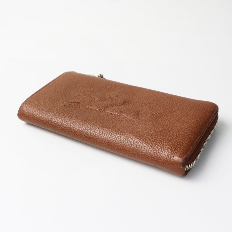 ロンシャン LONGCHAMP レザー ロングジップウォレット ｜ブラウン 長