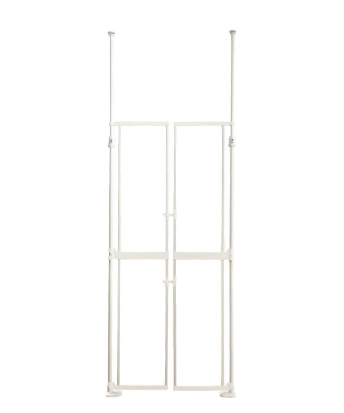 Wanyanya（わにゃにゃ） 猫用 脱走防止ゲート にゃんドア 透明パネル ペットゲート 高さ190cm 突っ張り式 ハイタイプ 扉付き 両開き バリアフリー Wロック 子猫対応 玄関 キッチン対応 (クリア/本体）