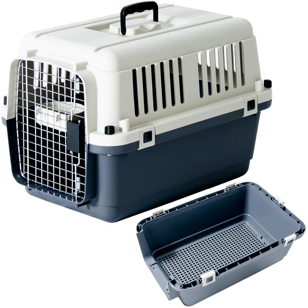 プチリュバン ペットキャリー すのこ付き DX60 猫用 小型犬用 中型犬用 IATA基準クリア クレート 14kgまで Lサイズ 奥行き60.5 x 幅40.5 x 高さ40.5cm 猫 犬
