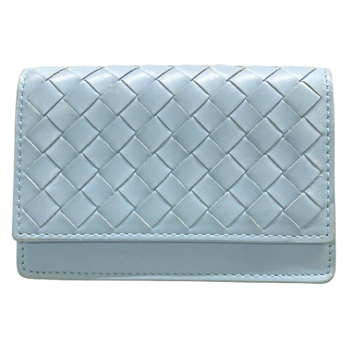 BOTTEGA VENETA(ボッテガヴェネタ) カードケース イントレチャート ライトブルー レザー