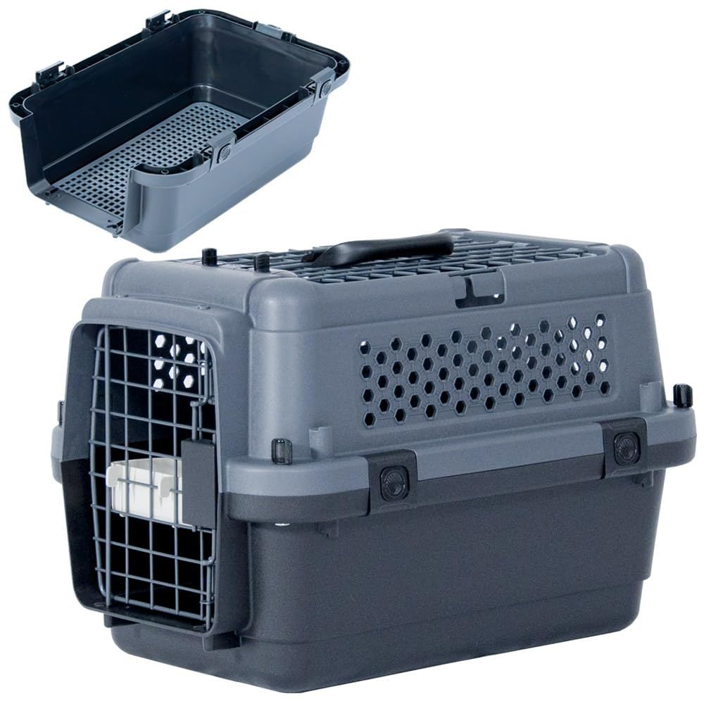 プチリュバン ペットキャリー ダブルドア すのこ付き PR50B 猫用 小型犬用 中型犬用 小動物用 シートベルト固定可 12kgまで Mサイズ 奥行き50.5 x 幅33.5 x 高さ34cm 猫 犬