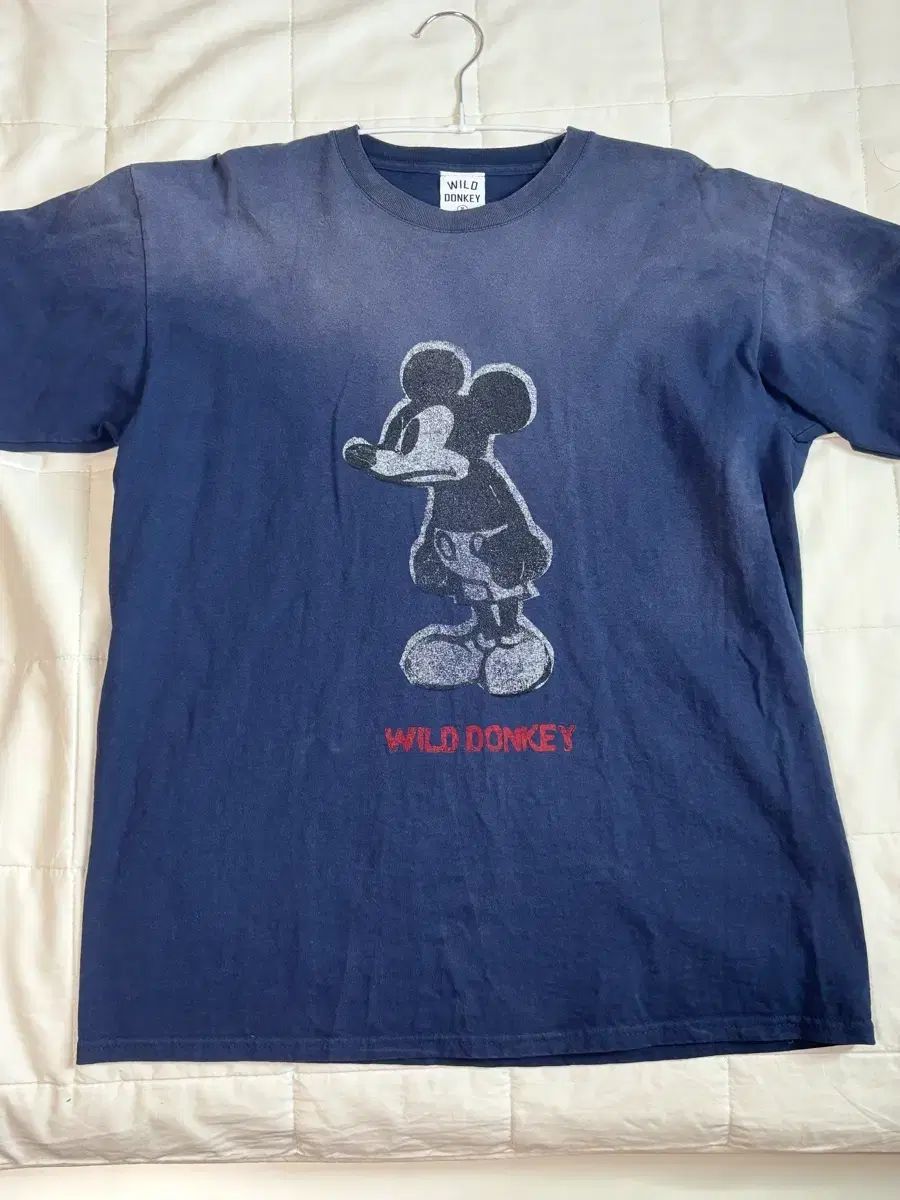 ワイルド 몽키 ミッキーマウス 半袖Tシャツ ネイビー M