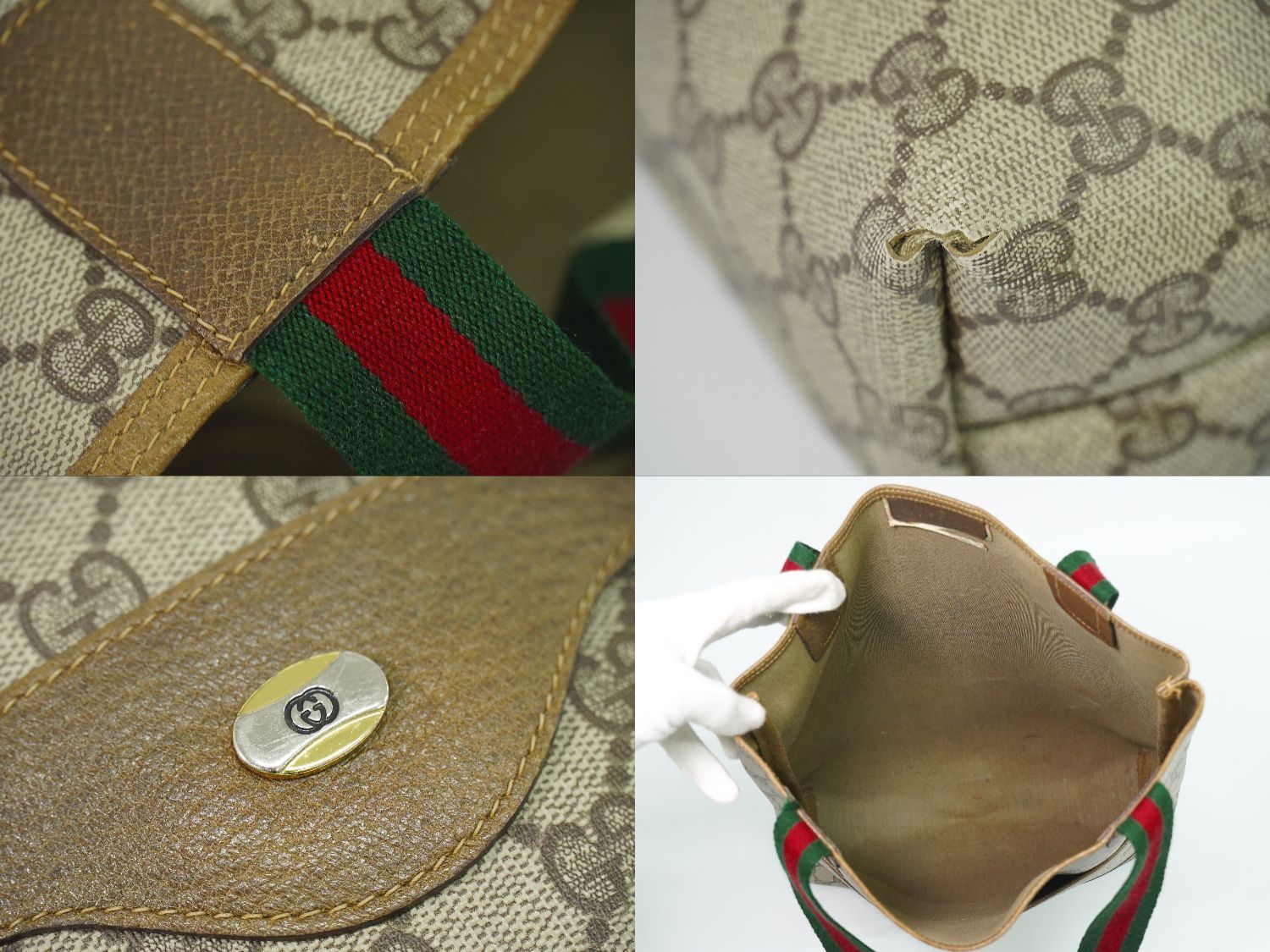 本物 グッチ GUCCI オールドグッチ GGスプリーム ショルダーバッグ 