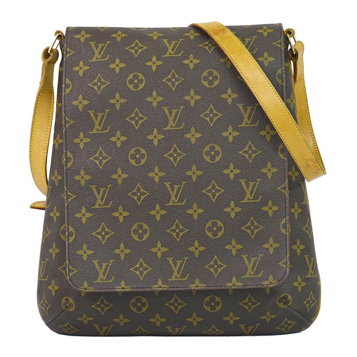 本物 ルイヴィトン LOUIS VUITTON LV ミュゼット モノグラム ショルダーバッグ ポシェット ブラウン M51256 Musette ビトン バッグ 中古・