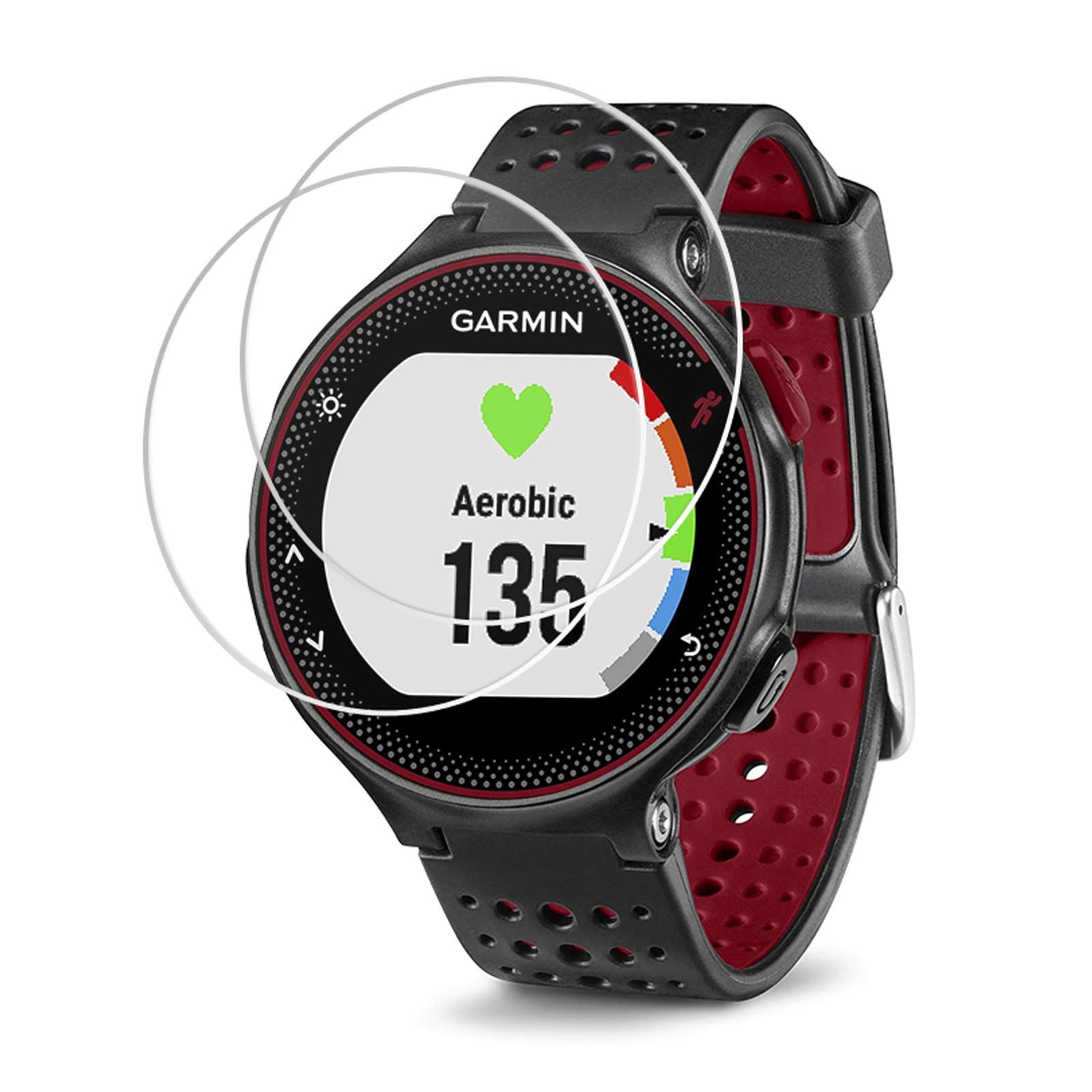新品 【2パック】Garmin Forerunner 235 ウォッチ用スクリーンプロテクター 強化ガラス 傷防止 気泡なし HDクリア 硬度9H 透明度99.9% (Garmin Forerunner 235)