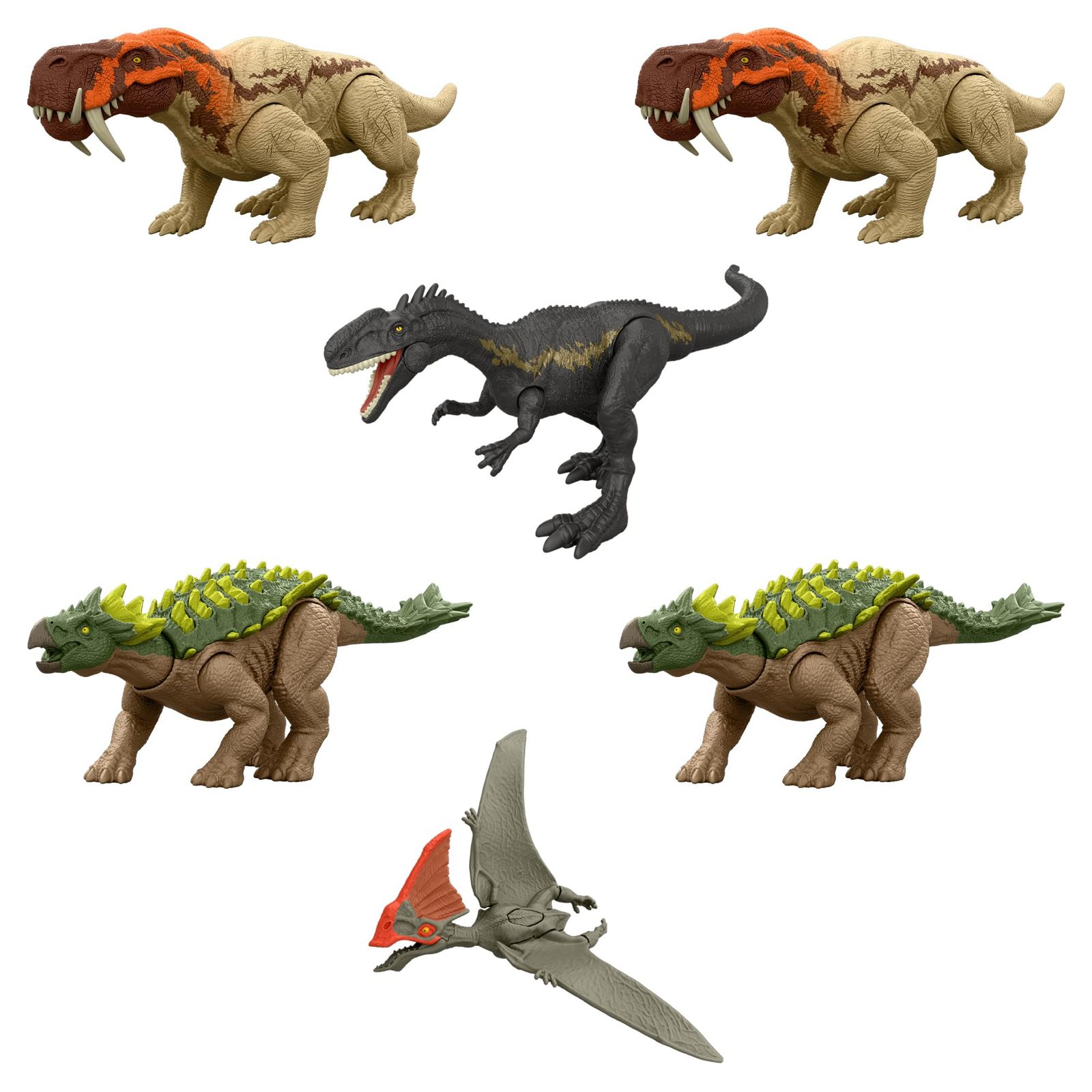 新品 マテル ジュラシックワールド(JURASSIC WORLD) 追撃アタック！アソート 子供向けフィギュア 恐竜フィギュア 6体 BOX販売 4歳から マルチ 986A-JGB77