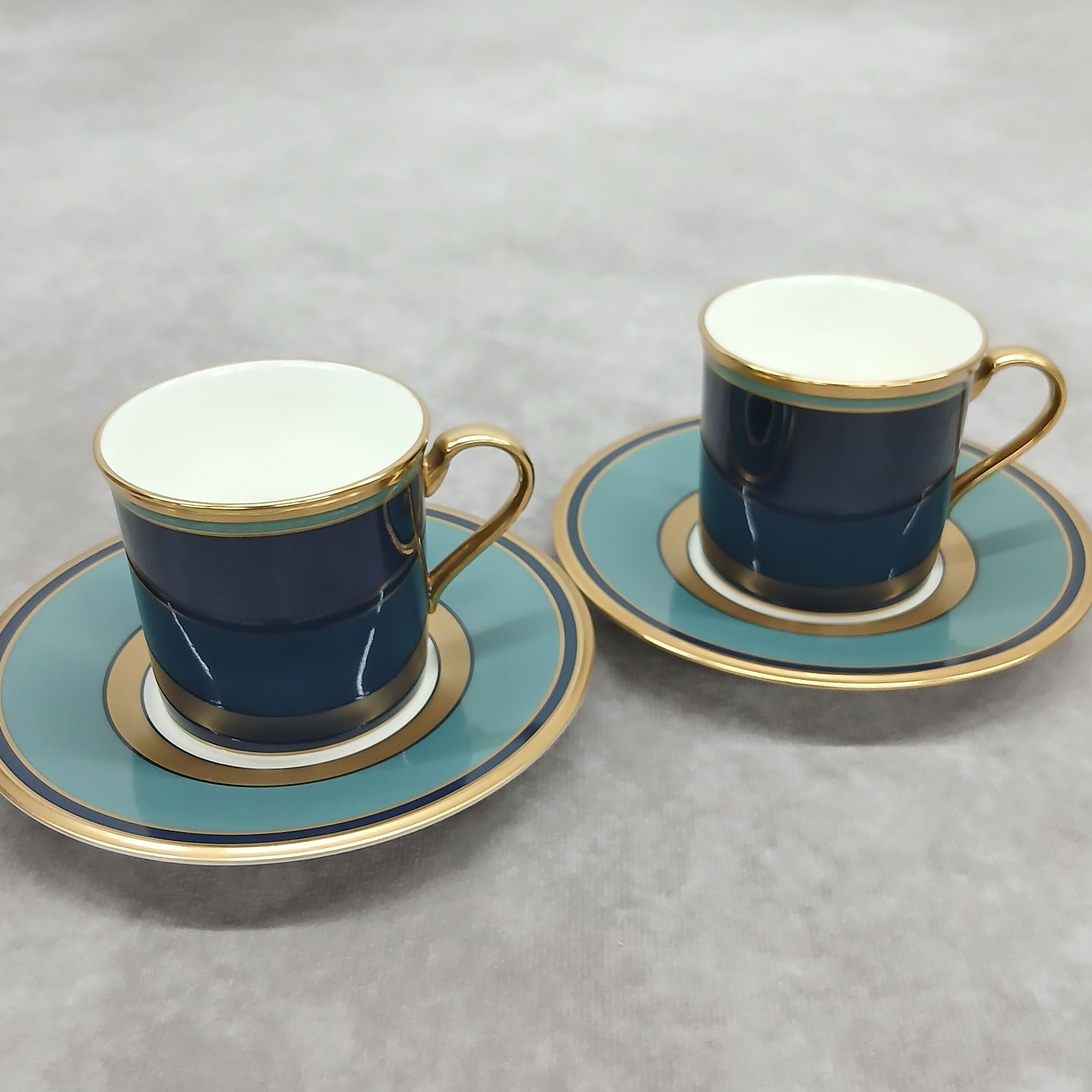 【美品】Noritake　スタジオコレクション　玉鬘　たまかずら　カップ&ソーサー　2客セット　金彩　小振り　ノリタケ