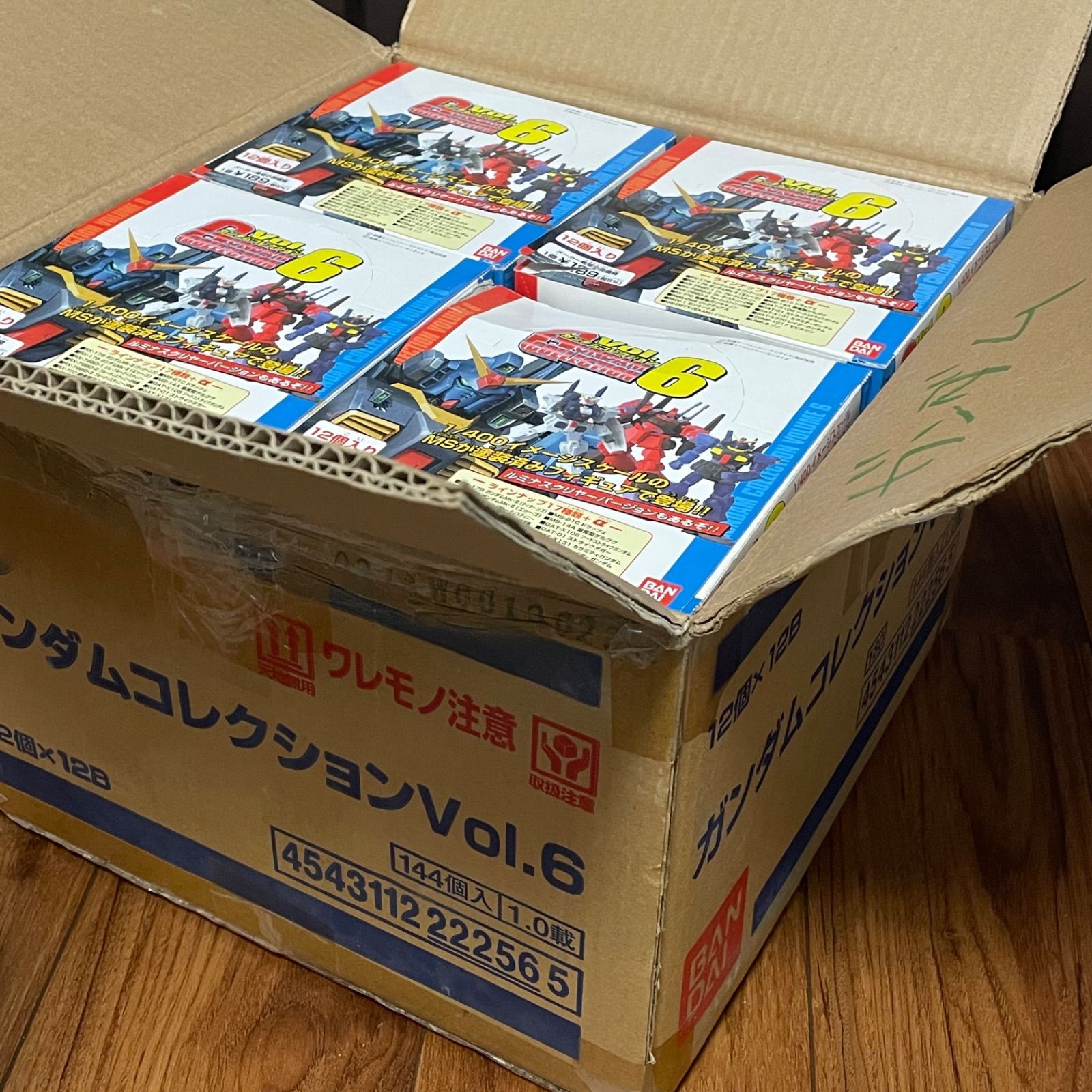 ＊バンダイ ガンダム　フィギュア ダンボール箱 未開封＊ 未開封品】ガンダムコレクション Vol.6 1カートン 144個入 元