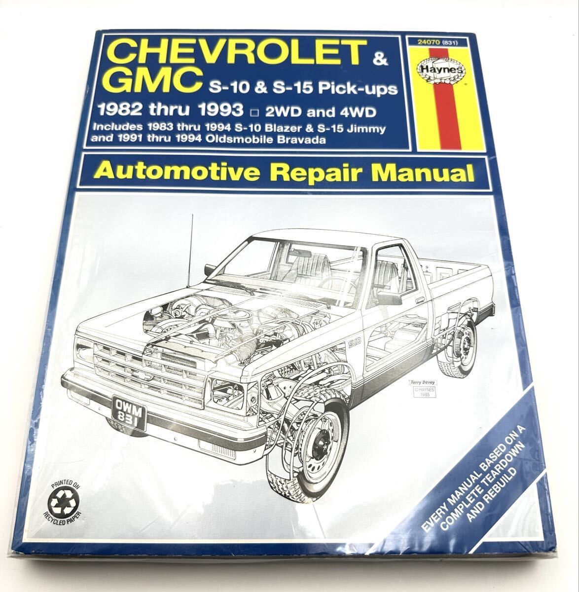 未使用 Haynes ヘインズ サービス リペア マニュアル 整備書 24070 (831) シボレー GMC S-10 & S-15 ピックアップ 1982-1993 自動車 修理