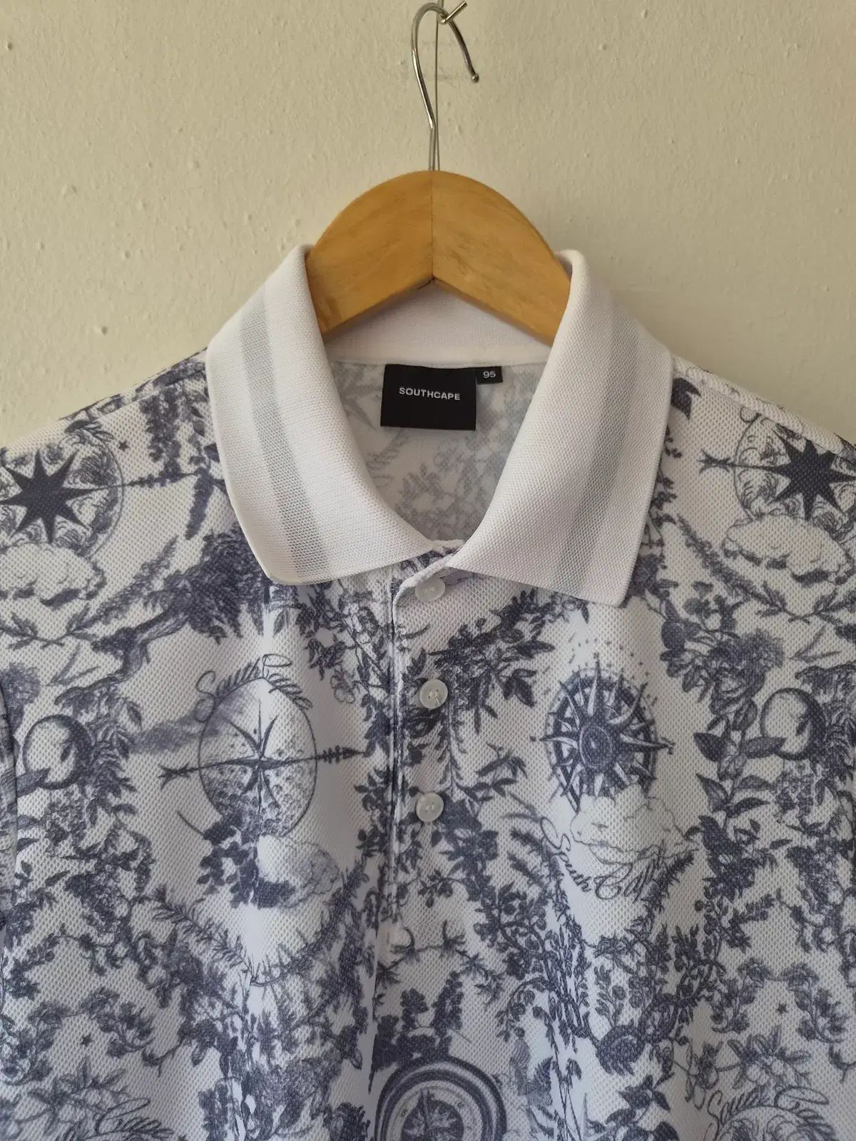 SOUTH CAPE メンズ コンパス パータン 半袖 ポロTシャツ 95 サイズ