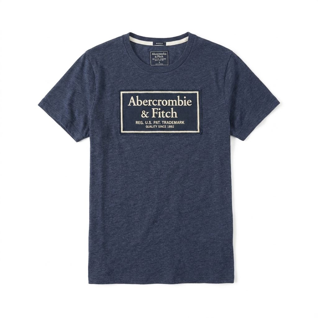 Abercrombie & Fitch アバクロ ロゴプリントTシャツ S ネイビー - メルカリ