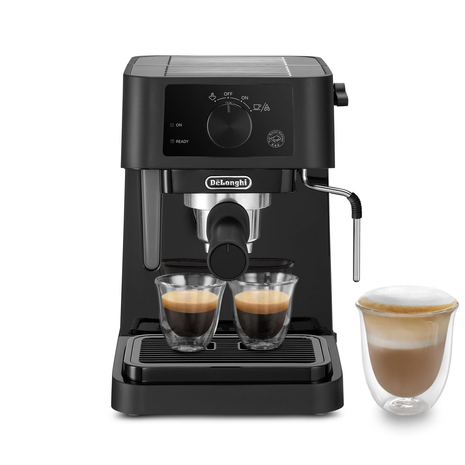 ★新品★DeLonghi(デロンギ) De'Longhiエスプレッソメーカー スティローザ EC235J-BK カプチーノ ラテアート エスプレッソマシン ステンレス製ミルクフロッサー スタイリッシュ エントリーモデル [ブラック] ファミリ ac951e02