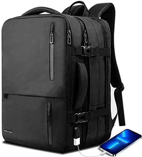 [KINGSLONG] ビジネスリュック リュックサック 拡張機能（25-40L） 大容量 多層収納 多ポケット 防水 おしゃれ 4way メンズ レディース リュック バックパック 通勤 出張 通学 旅行 USBボート付き 15.6-17. 95b7ca5c