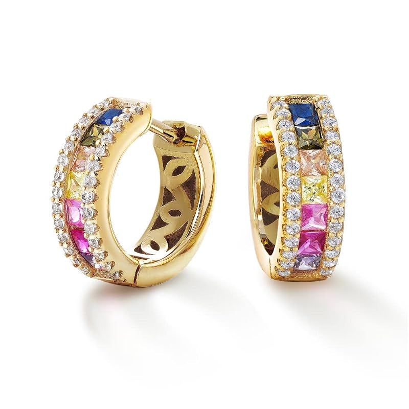 Gift from New York フープピアス レディース マルチカラー ピアス K18 ゴールド 加工 ブランド 金属アレルギー対応 お守り 女性