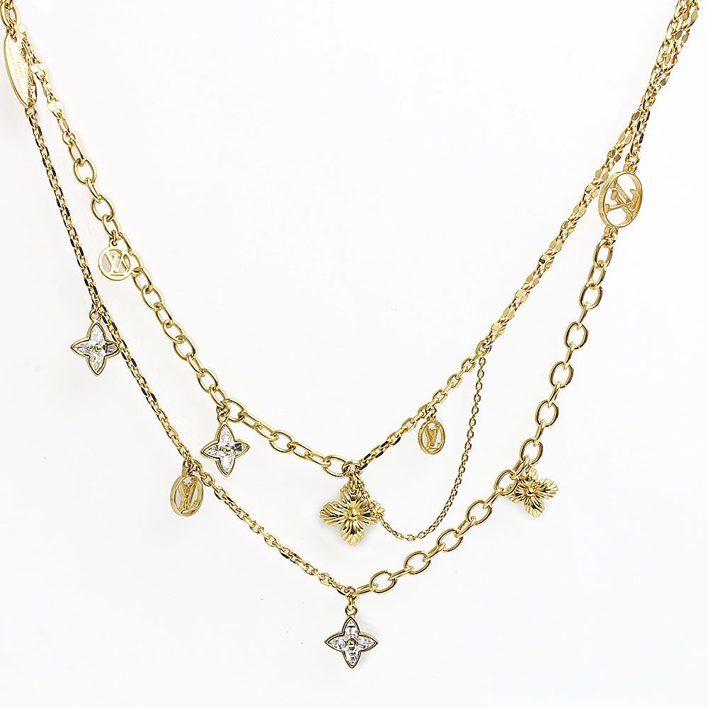 ルイ ヴィトン M68374 コリエ ブルーミング ストラス ゴールド ペンダント ネックレス 箱付 LOUIS VUITTON（未使用　展示品）
