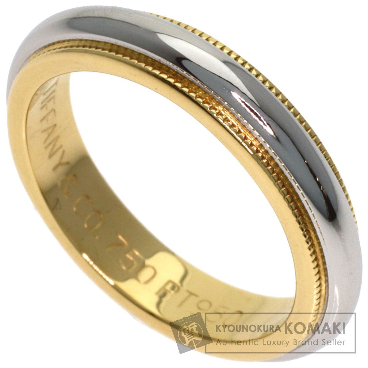 TIFFANY & Co.ティファニー　ミルグレインリングK18YG Pt950 TIFFANY&Co. ティファニー ミルグレイン リング・指輪 K18YG PT950