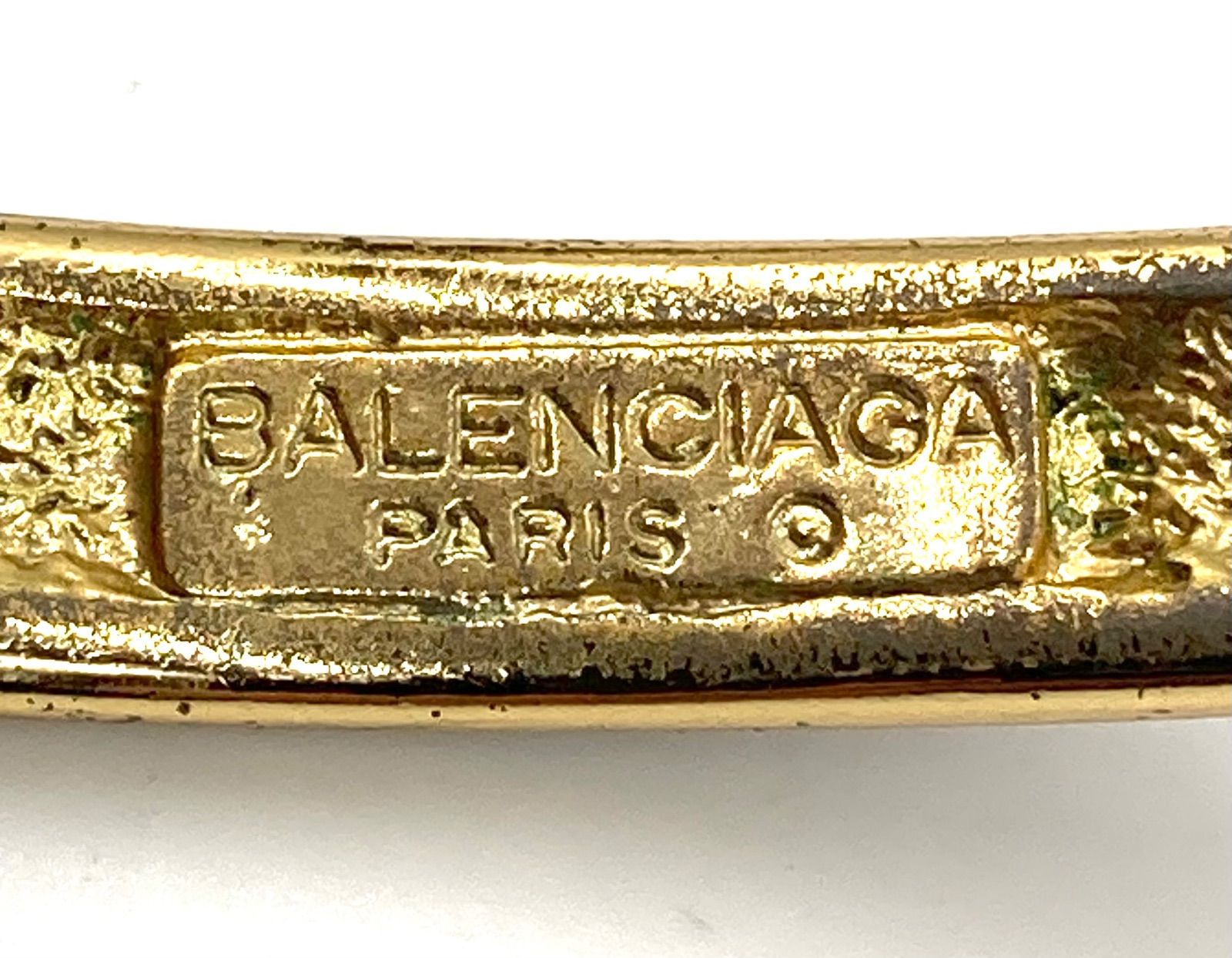 BALENCIAGA バレンシアガ ハングル ブレスレット ゴールド×ブラック