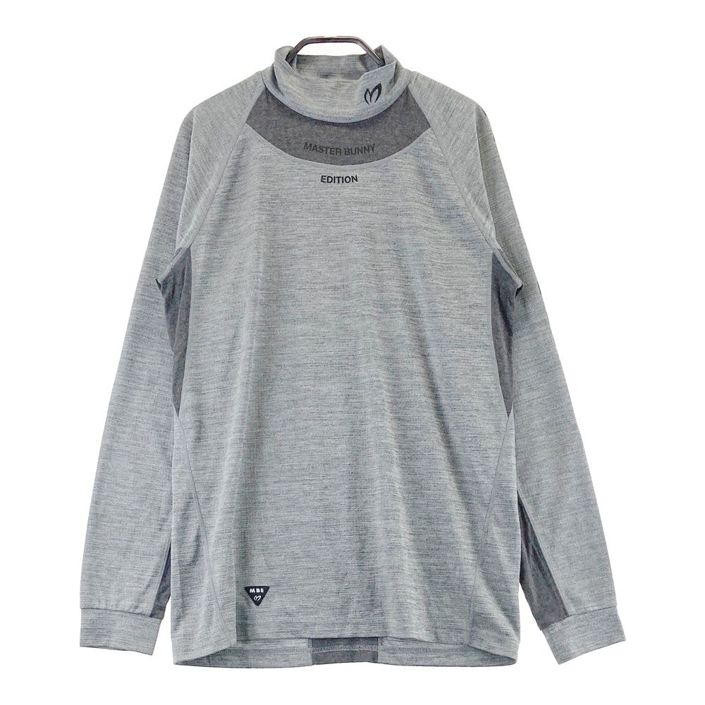 サイズ：5 MASTER BUNNY EDITION マスターバニーエディション モックネック長袖Tシャツ プリント グレー系 [240101597538] ゴルフウェア メンズ ストスト