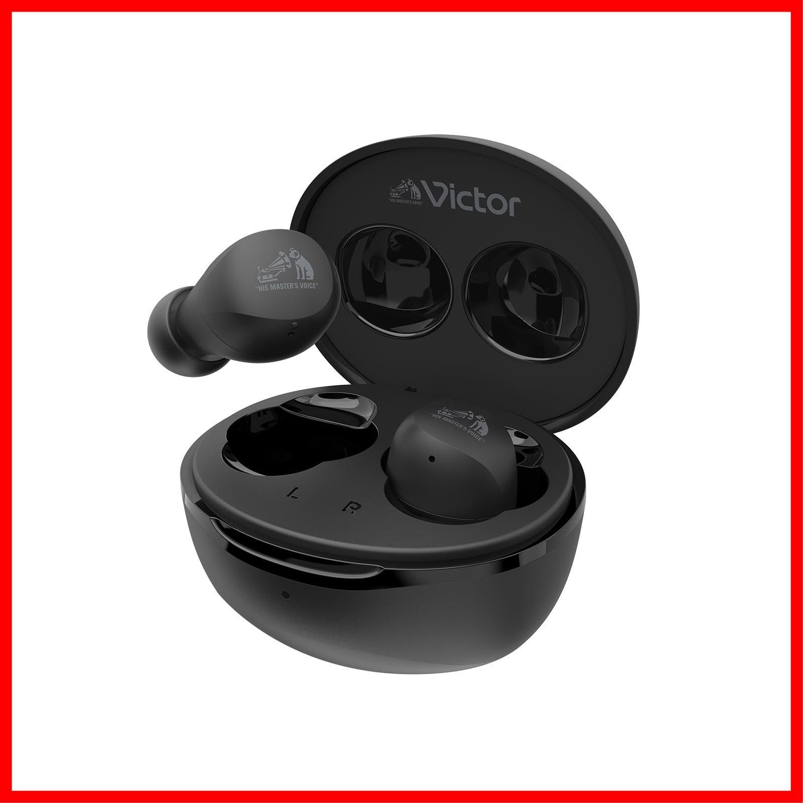 【在庫処分】ワイヤレスイヤホン Bluetooth HA-A6T-B Ver.5.4 合計23時間再生 マイク付き Victor 小型 軽量 防水 JVCケンウッド ブラック HA-A6T