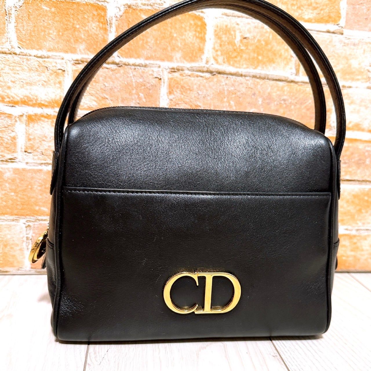 (超美品) Christian Dior(クリスチャンディオール)ハンドバッグ レザー ブラック