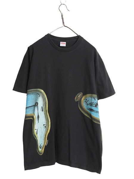19SS USA製 シュプリーム アート プリント Tシャツ メンズ L / グラフィック 記憶の固執 サルバドール ダリ 半袖Tシャツ ヘビーウェイト黒