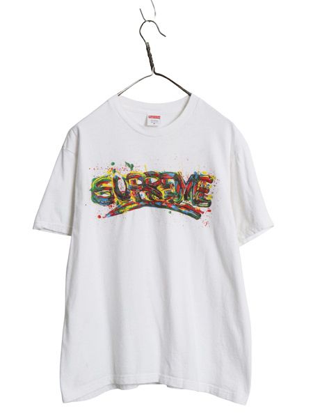 20SS USA製 シュプリーム グラフィック ペイント ロゴ プリント Tシャツ メンズ M 半袖Tシャツ アート ヘビーウェイト コットン カットソー