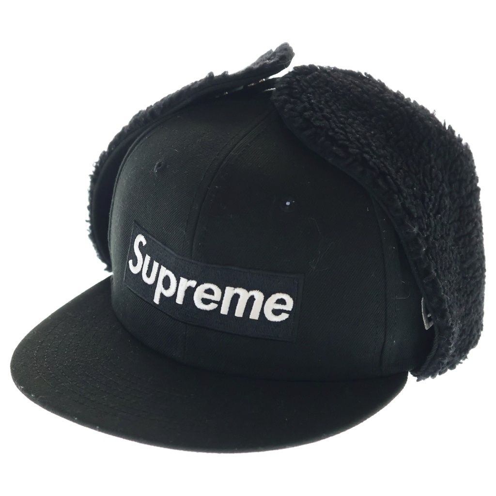 SUPREME (シュプリーム) 21AW ×NEW ERA Box Logo Flight Cap ニューエラ ボックスロゴ フライトキャップ ブラック G2711182021