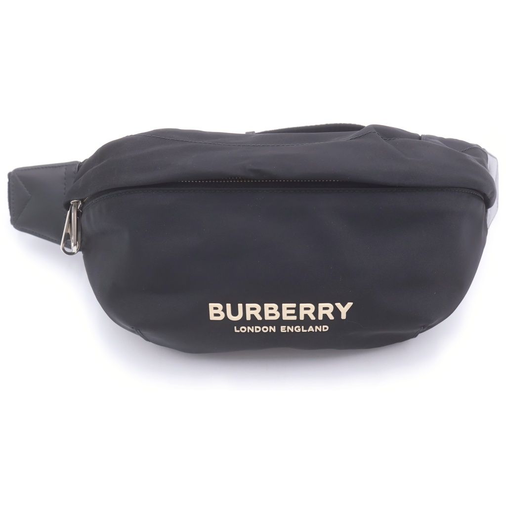 BURBERRY (バーバリー) ロゴラバープリント ボディバッグ ウエストポーチ ブラック 8049095
