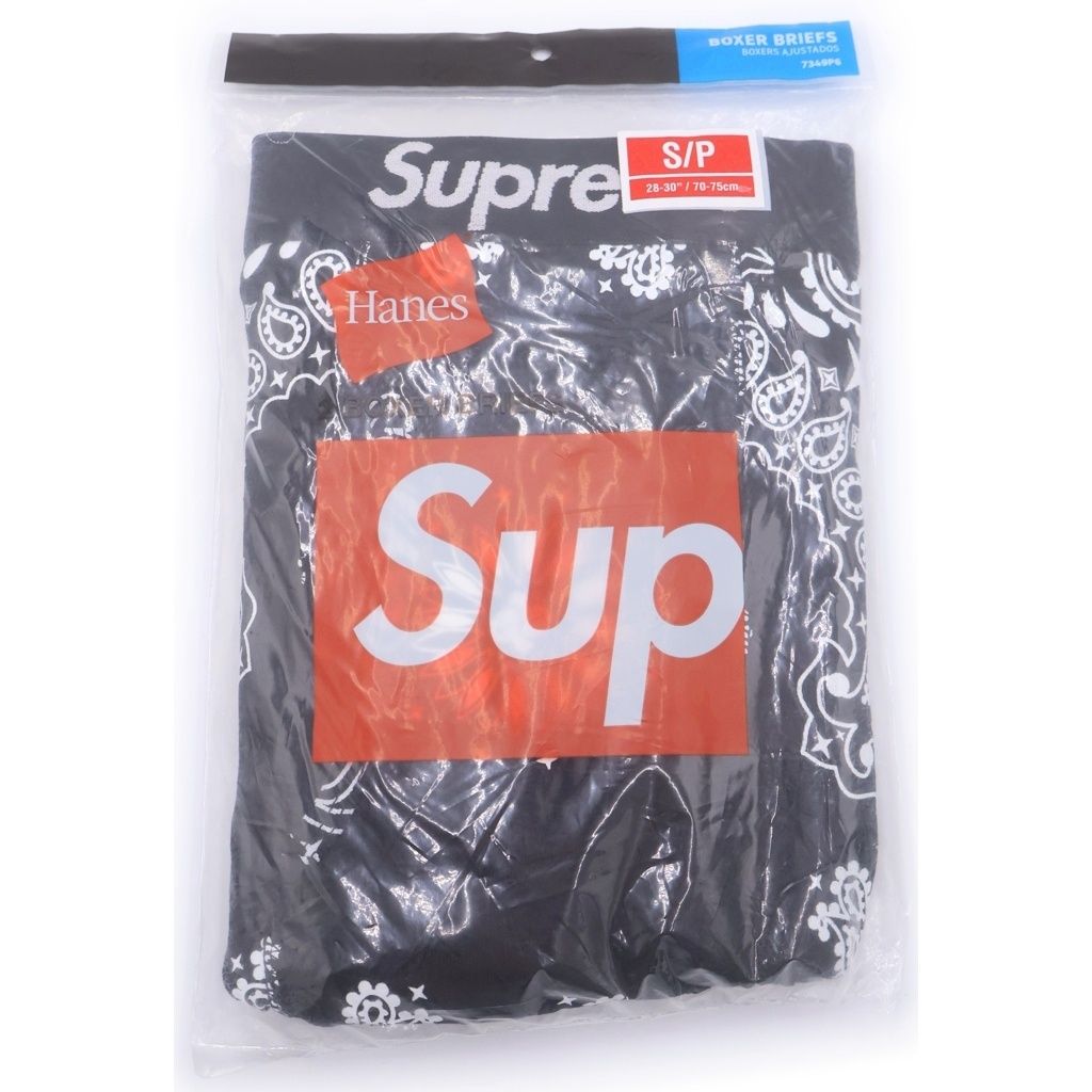 SUPREME (シュプリーム) Hanes Bandana Boxer Briefs(2Pack) ヘインズ バンダナ柄 ボクサーブリーフ ブラック