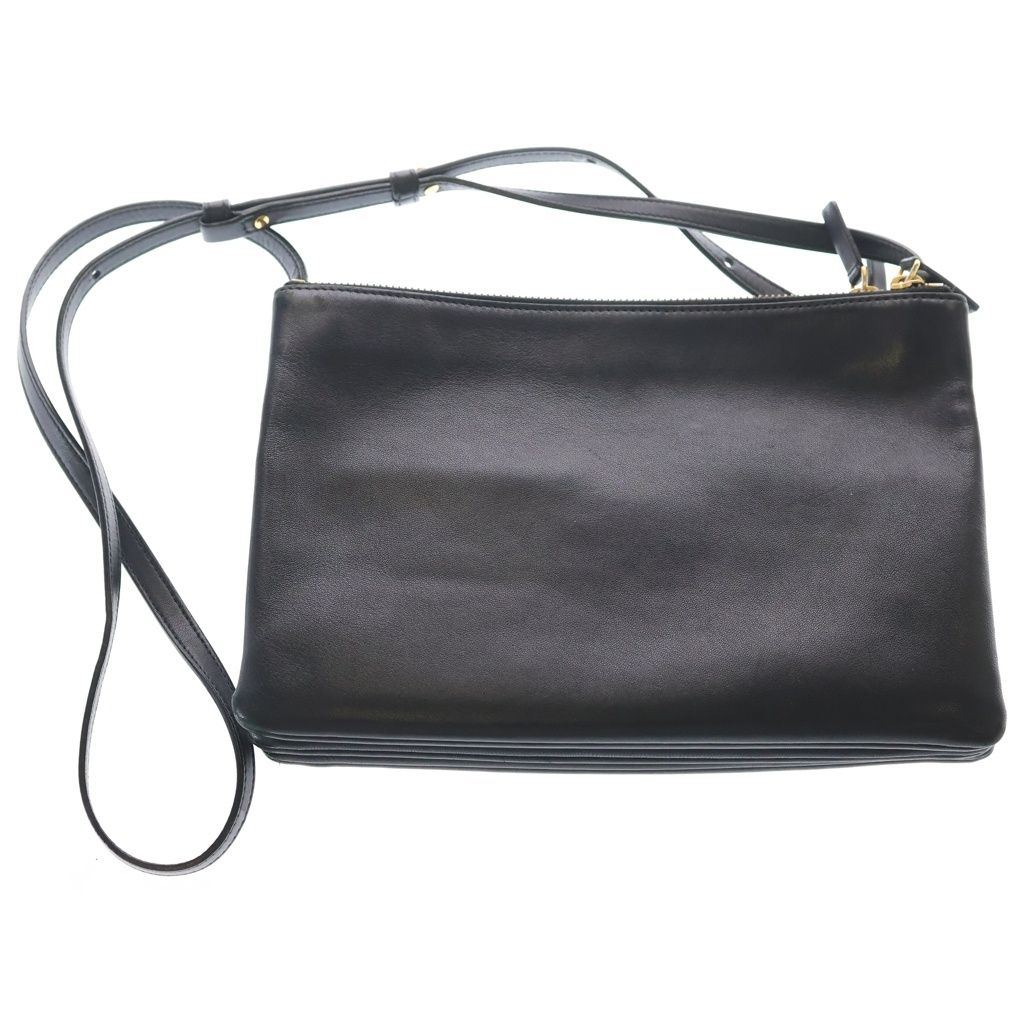 CELINE (セリーヌ) トリオ ショルダーバッグ ブラック レザー ゴールド