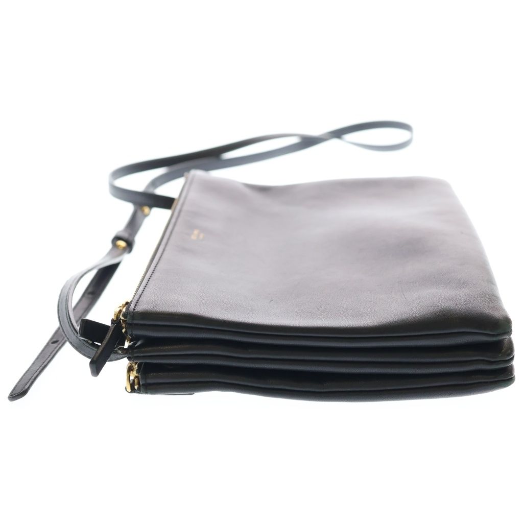 CELINE (セリーヌ) トリオ ショルダーバッグ ブラック レザー ゴールド