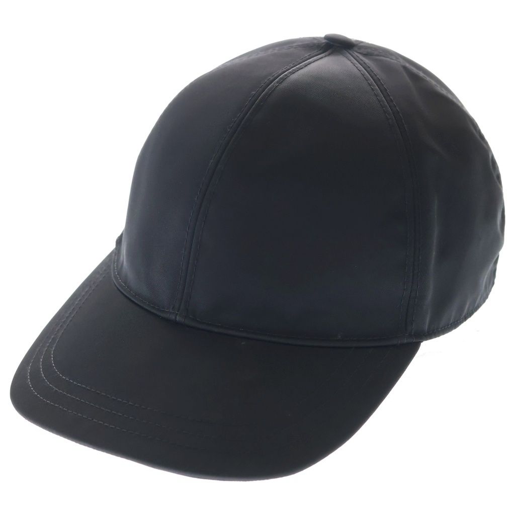 PRADA (プラダ) 22SS Re Nylon BASEBALL CAP 1HC274 リナイロン トライアングルロゴプレート ベースボールキャップ 帽子 ブラック