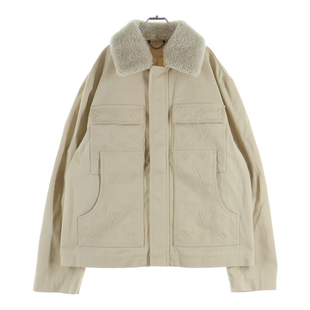LOUIS VUITTON (ルイヴィトン) 23SS モノグラム ワークウェア 襟ボア ジップアップデニムジャケット アイボリー RM231Q TZ0 HOA45W