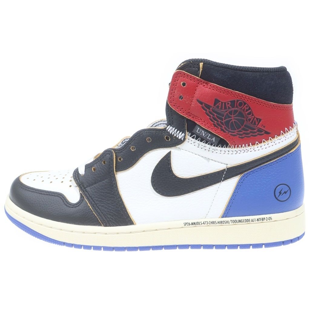 NIKE (ナイキ) ×fragment design × UNION AIR JORDAN 1 High OG IO7847-002 フラグメントデザイン ユニオン エアジョーダン1 ハイカットスニーカー ブルー/ホワイト US9/27cm 29,244円
