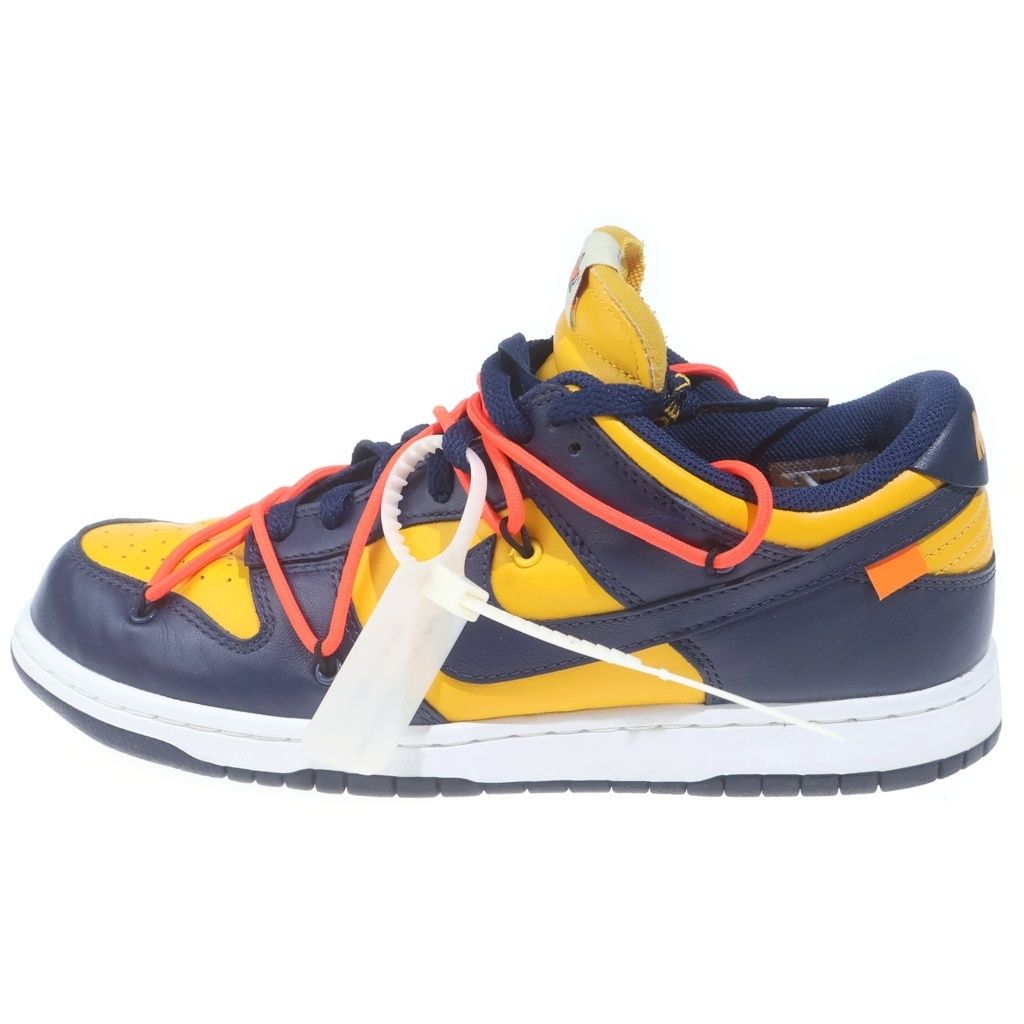 NIKE (ナイキ) ×OFF-WHITE DUNK LOW LTHR CT0856-700 オフホワイト ダンク ローカットスニーカー イエロー/ネイビー US10/28cm