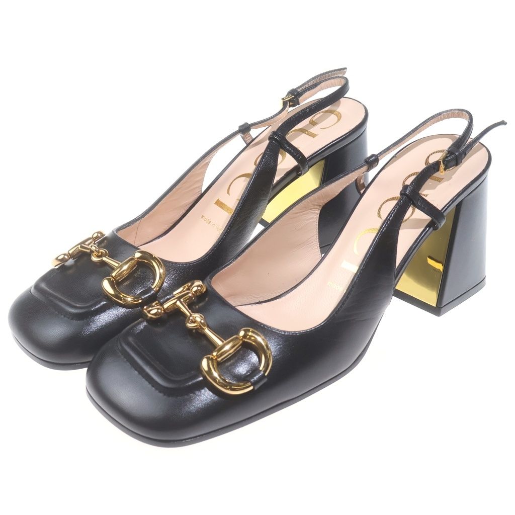 GUCCI (グッチ) ホースビット レザー パンプス シューズ ブラック