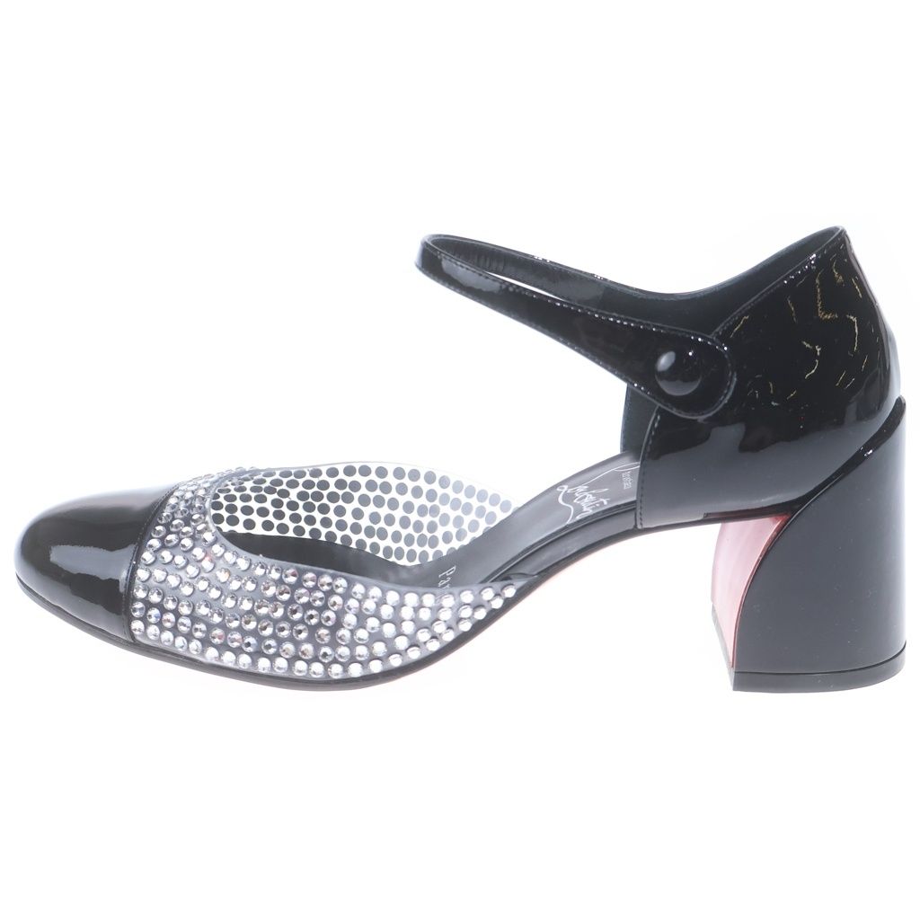 CHRISTIAN LOUBOUTIN (クリスチャンルブタン) ラインストーン レッドソール パテント エナメル パンプス #36 1/2 レディース
