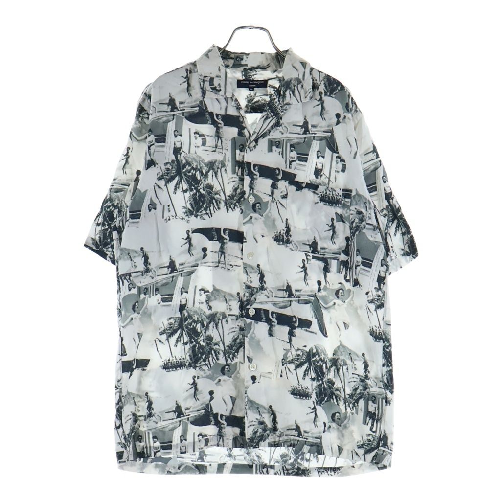 COMME des GARCONS HOMME (コムデギャルソンオム) 05SS AD2004 ビーチプリント ボタンアップ 総柄 レーヨン クルーネック 半袖シャツ